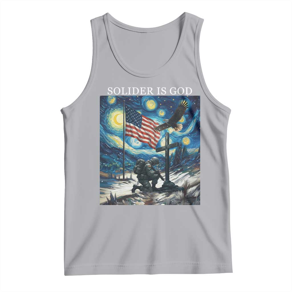 Solider Army Christian Tank Top Cross Starry Night Faith Patriotic Jesus TS14 Athletic Heather Print Your Wear