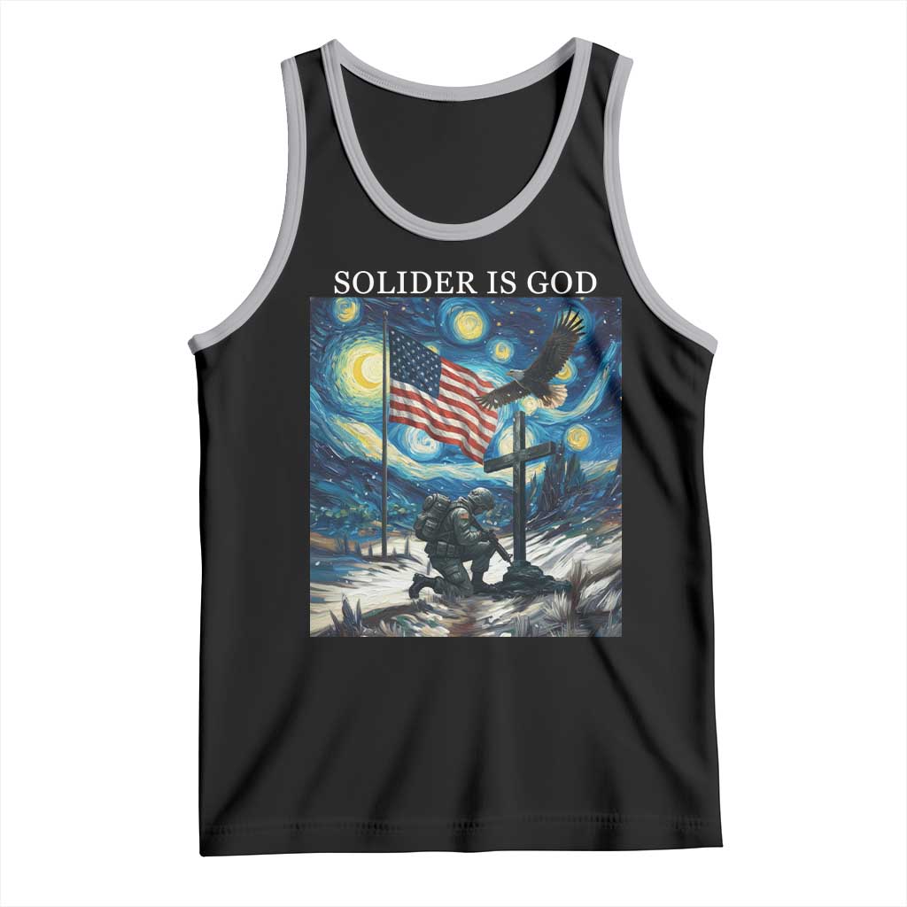 Solider Army Christian Tank Top Cross Starry Night Faith Patriotic Jesus TS14 Black Athletic Heather Print Your Wear