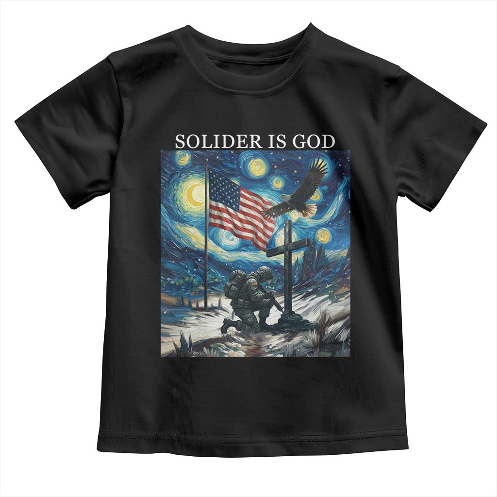Solider Army Christian Toddler T Shirt Cross Starry Night Faith Patriotic Jesus TS14 Black Print Your Wear