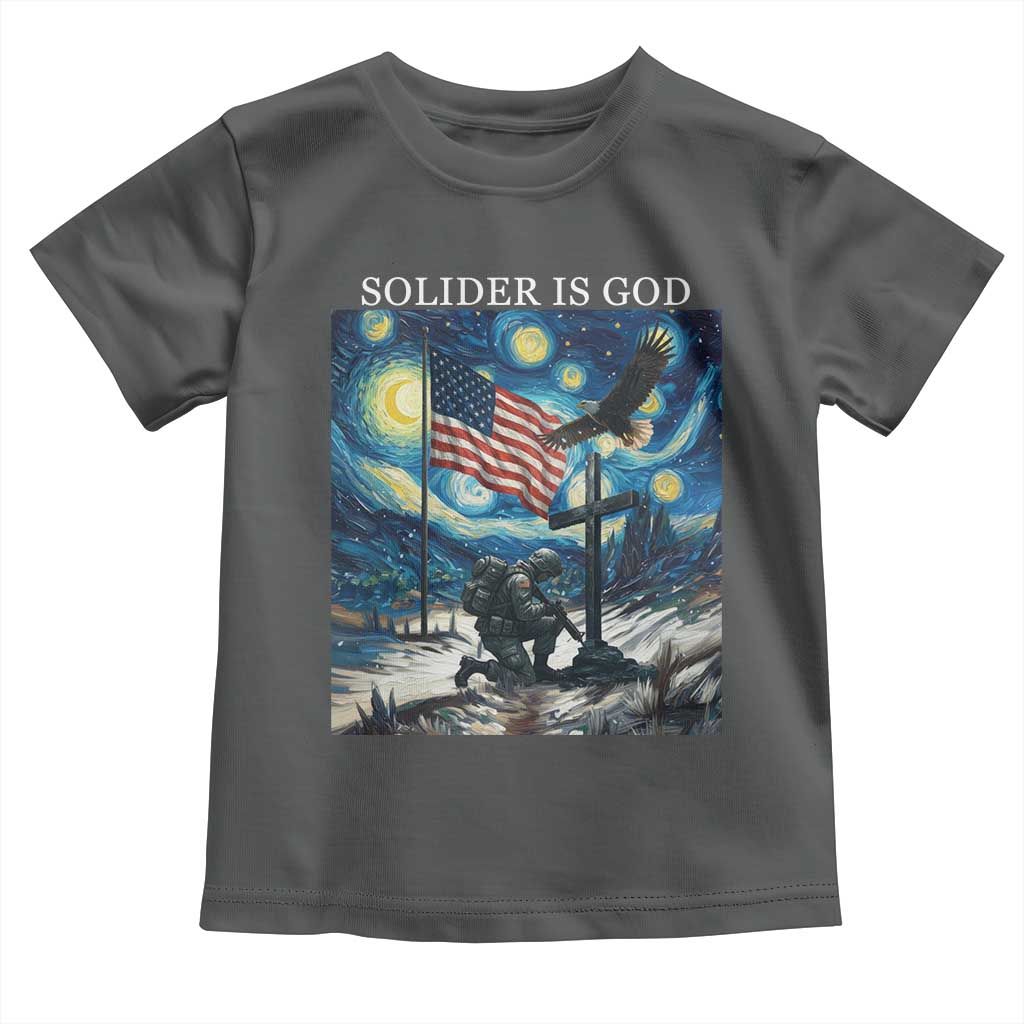 Solider Army Christian Toddler T Shirt Cross Starry Night Faith Patriotic Jesus TS14 Dark Heather Print Your Wear