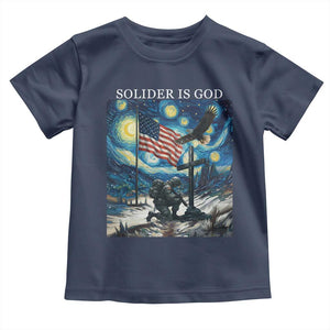 Solider Army Christian Toddler T Shirt Cross Starry Night Faith Patriotic Jesus TS14 Navy Print Your Wear