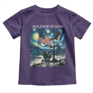 Solider Army Christian Toddler T Shirt Cross Starry Night Faith Patriotic Jesus TS14 Purple Print Your Wear