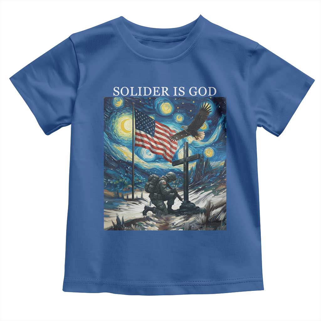 Solider Army Christian Toddler T Shirt Cross Starry Night Faith Patriotic Jesus TS14 Royal Blue Print Your Wear