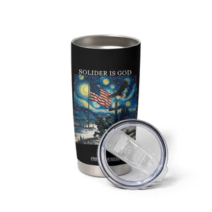 Solider Army Christian Tumbler Cup Cross Starry Night Faith Patriotic Jesus TS14 Print Your Wear