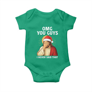 Funny Santa Christmas Baby Onesie OMG You Guys I Never Said That TS14 Irish Green Print Your Wear