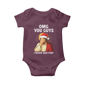 Funny Santa Christmas Baby Onesie OMG You Guys I Never Said That TS14 Maroon Print Your Wear