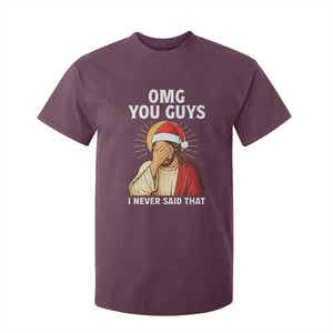 Funny Santa Christmas T Shirt For Kid OMG You Guys I Never Said That TS14 Maroon Print Your Wear