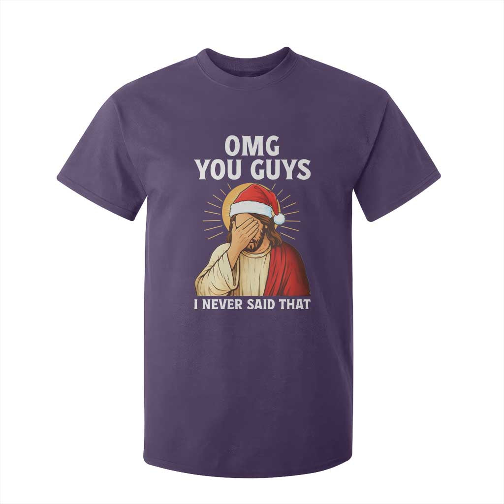 Funny Santa Christmas T Shirt For Kid OMG You Guys I Never Said That TS14 Purple Print Your Wear