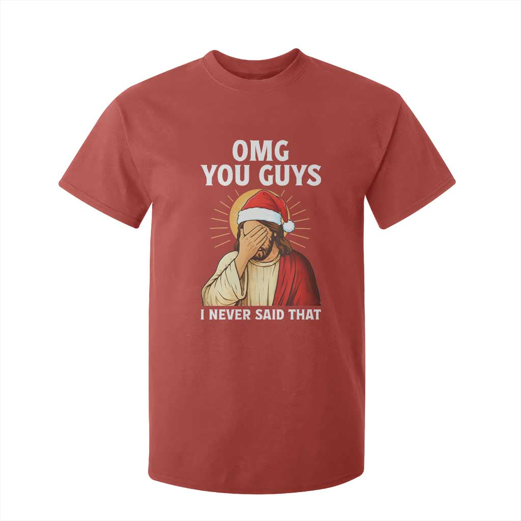 Funny Santa Christmas T Shirt For Kid OMG You Guys I Never Said That TS14 Red Print Your Wear