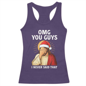 Funny Santa Christmas Racerback Tank Top OMG You Guys I Never Said That TS14 Purple Print Your Wear