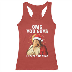 Funny Santa Christmas Racerback Tank Top OMG You Guys I Never Said That TS14 Red Print Your Wear