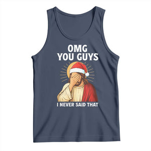 Funny Santa Christmas Tank Top OMG You Guys I Never Said That TS14 Navy Print Your Wear