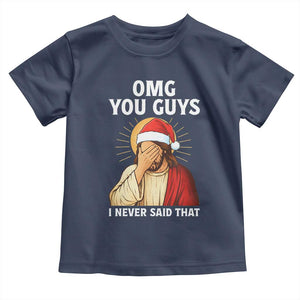 Funny Santa Christmas Toddler T Shirt OMG You Guys I Never Said That TS14 Navy Print Your Wear