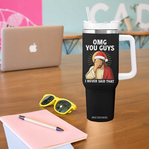 Funny Santa Christmas Tumbler With Handle OMG You Guys I Never Said That TS14 Print Your Wear