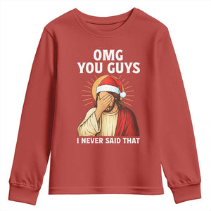 Funny Santa Christmas Youth Sweatshirt OMG You Guys I Never Said That TS14 Red Print Your Wear