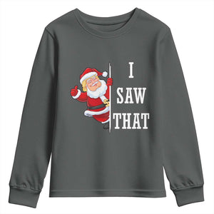 Funny Trump Christmas Youth Sweatshirt I Saw That Meme TS14 Dark Heather Print Your Wear