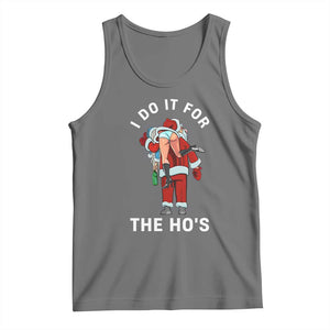 Funny Santa Christmas Tank Top I Do It For The Ho Ho Ho TS14 Black Heather Print Your Wear