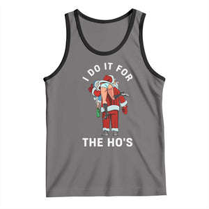 Funny Santa Christmas Tank Top I Do It For The Ho Ho Ho TS14 Deep Heather Black Print Your Wear