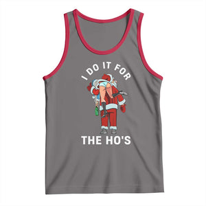 Funny Santa Christmas Tank Top I Do It For The Ho Ho Ho TS14 Deep Heather Red Print Your Wear