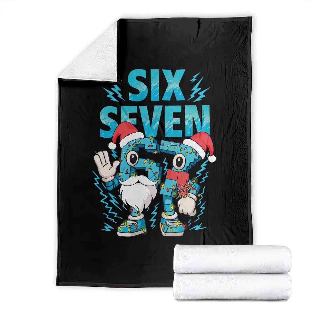 67 Six Seven Christmas Throw Blanket Funny Italian Brainrot Meme TS14 Black Print Your Wear