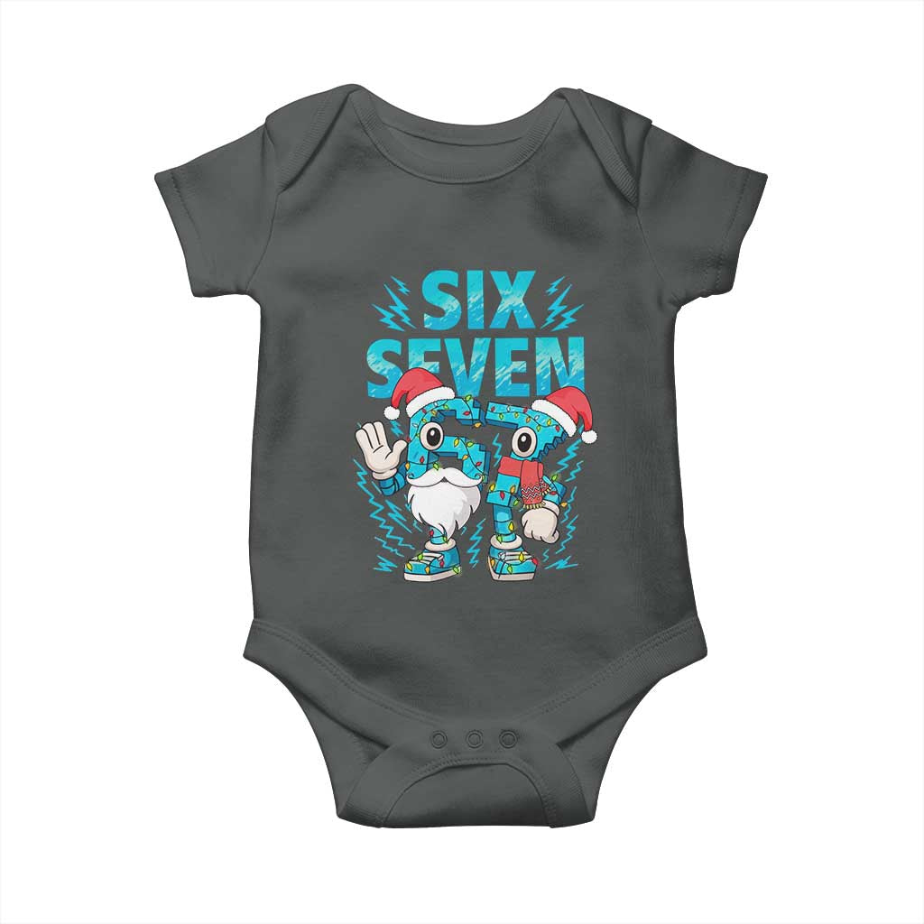 67 Six Seven Christmas Baby Onesie Funny Italian Brainrot Meme TS14 Dark Heather Print Your Wear