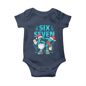 67 Six Seven Christmas Baby Onesie Funny Italian Brainrot Meme TS14 Navy Print Your Wear