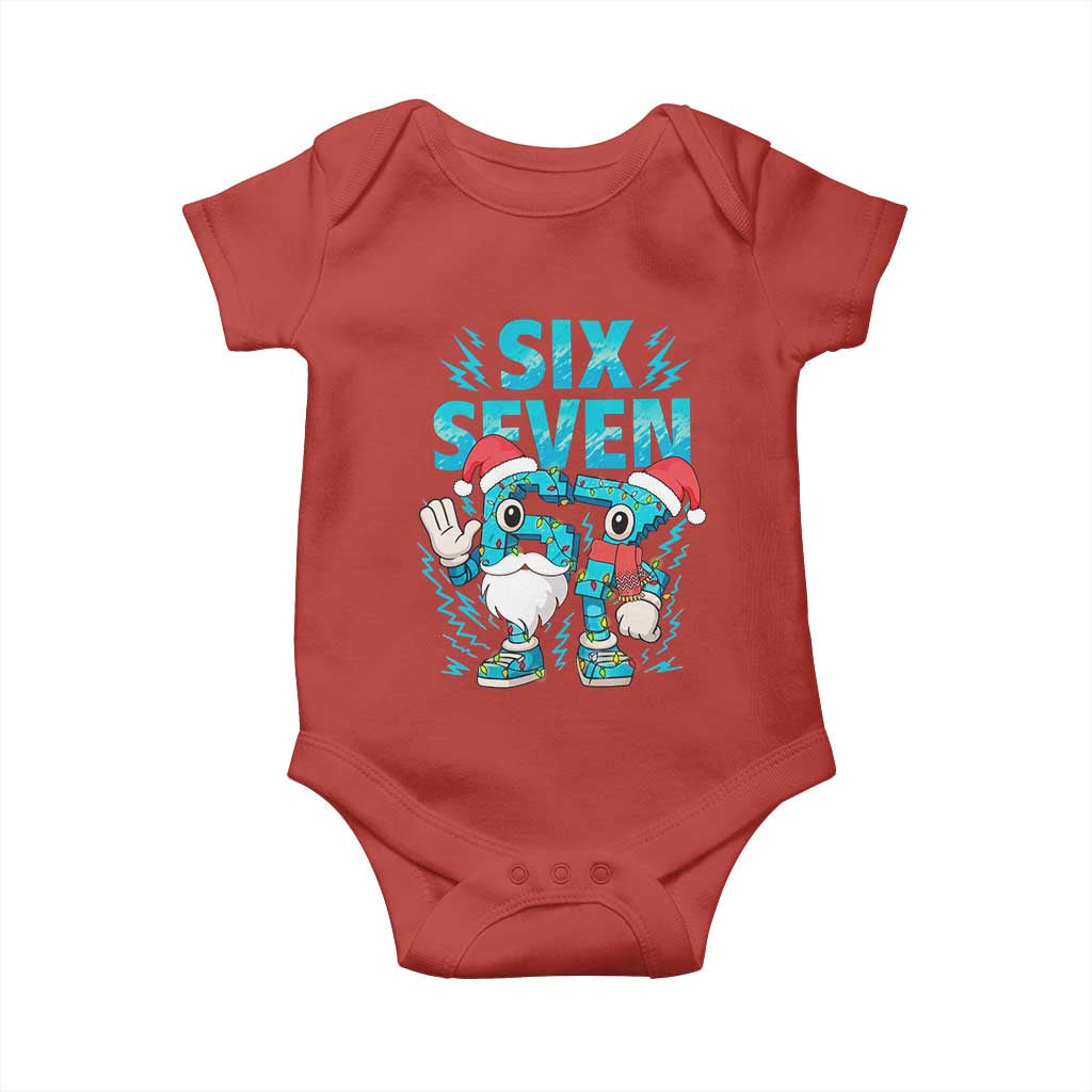 67 Six Seven Christmas Baby Onesie Funny Italian Brainrot Meme TS14 Red Print Your Wear