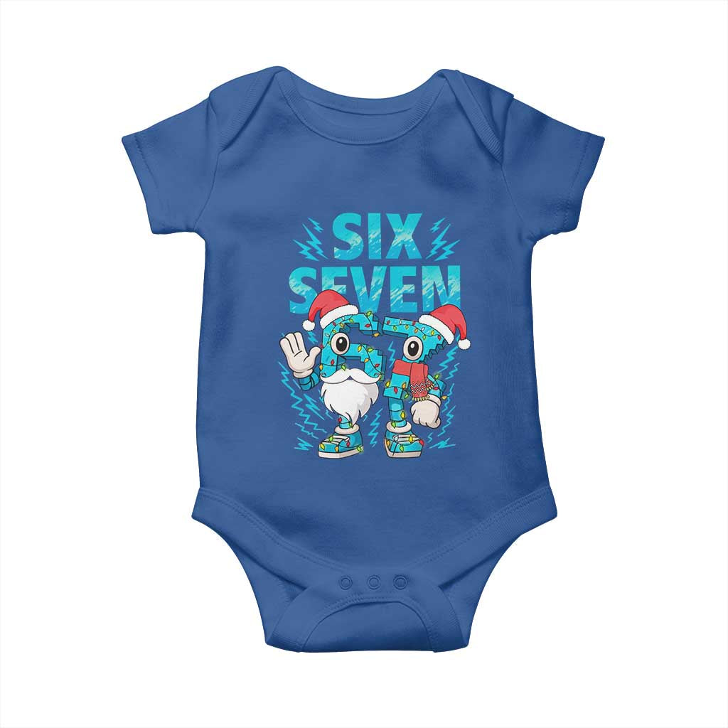 67 Six Seven Christmas Baby Onesie Funny Italian Brainrot Meme TS14 Royal Blue Print Your Wear