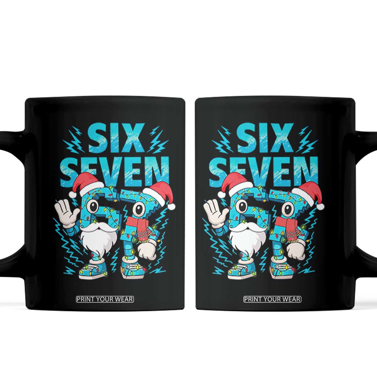 67 Six Seven Christmas Coffee Mug Funny Italian Brainrot Meme TS14 Black Print Your Wear
