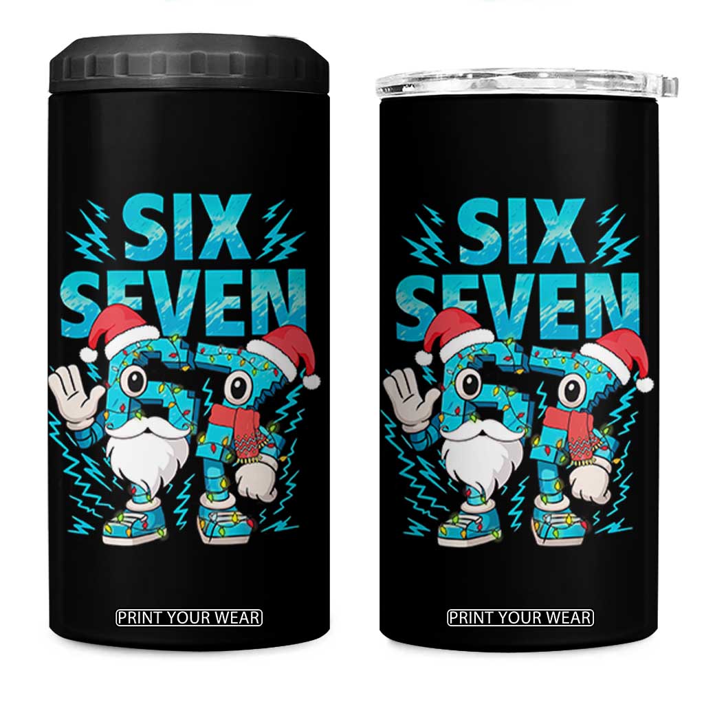 67 Six Seven Christmas 4 in 1 Can Cooler Tumbler Funny Italian Brainrot Meme TS14 One Size: 16 oz Black Print Your Wear