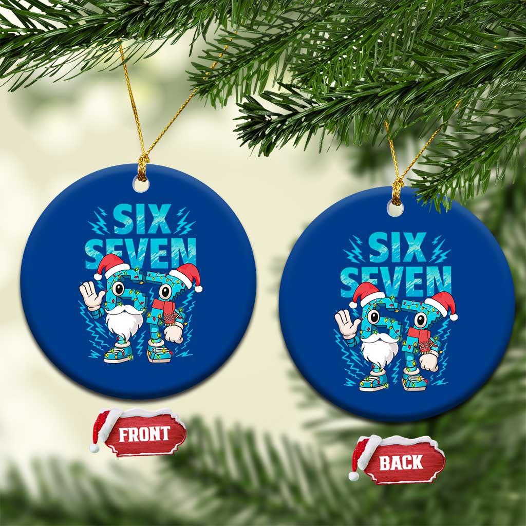 67 Six Seven Christmas Ceramic Ornament Funny Italian Brainrot Meme TS14 1pc Blue Print Your Wear