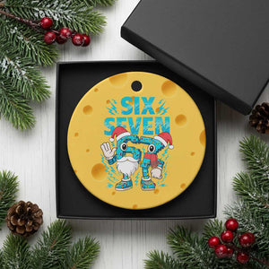 67 Six Seven Christmas Ceramic Ornament Funny Italian Brainrot Meme TS14 1pc Yellow Cheese Print Your Wear