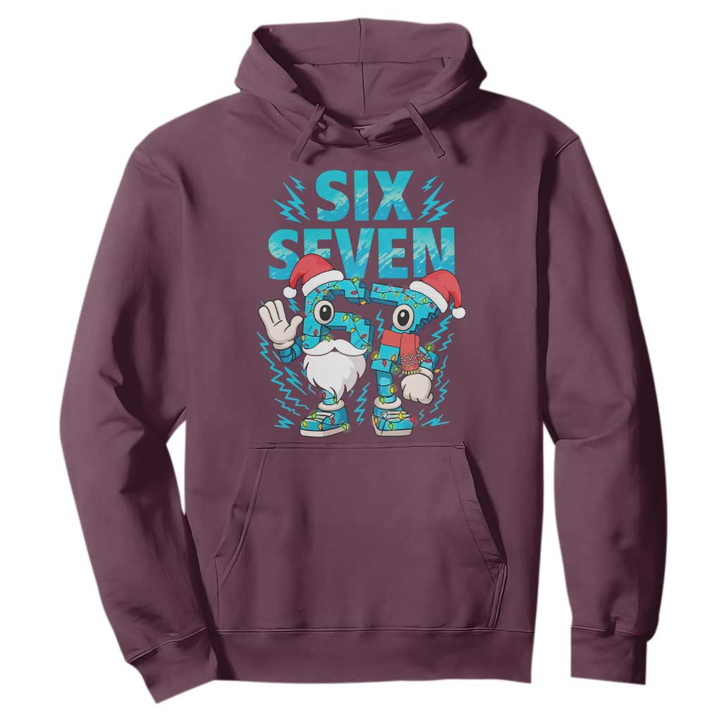 67 Six Seven Christmas Hoodie Funny Italian Brainrot Meme TS14 Maroon Print Your Wear