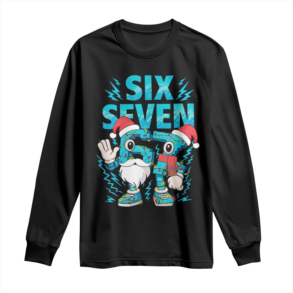 67 Six Seven Christmas Long Sleeve Shirt Funny Italian Brainrot Meme TS14 Black Print Your Wear