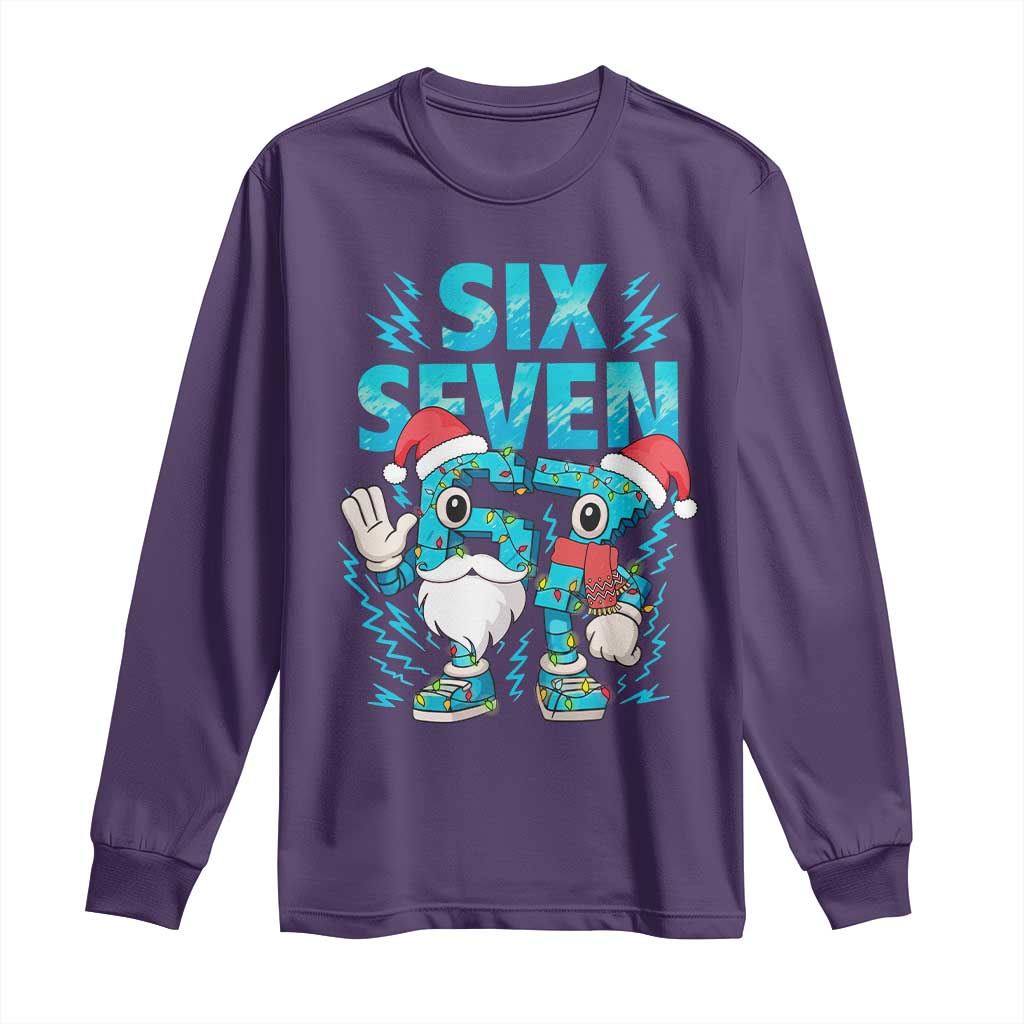 67 Six Seven Christmas Long Sleeve Shirt Funny Italian Brainrot Meme TS14 Purple Print Your Wear