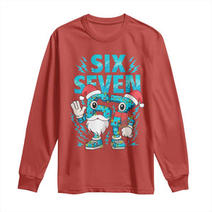 67 Six Seven Christmas Long Sleeve Shirt Funny Italian Brainrot Meme TS14 Red Print Your Wear