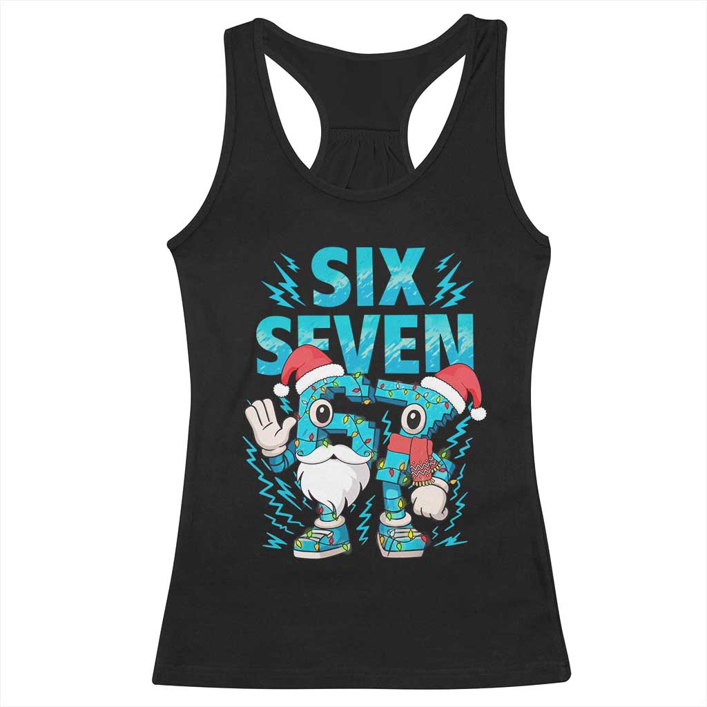 67 Six Seven Christmas Racerback Tank Top Funny Italian Brainrot Meme TS14 Black Print Your Wear