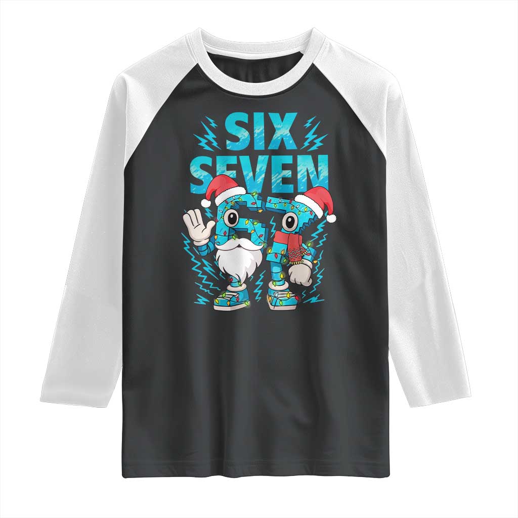 67 Six Seven Christmas Raglan Shirt Funny Italian Brainrot Meme TS14 Black White Print Your Wear