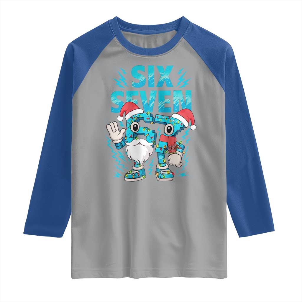 67 Six Seven Christmas Raglan Shirt Funny Italian Brainrot Meme TS14 Sport Gray Royal Print Your Wear