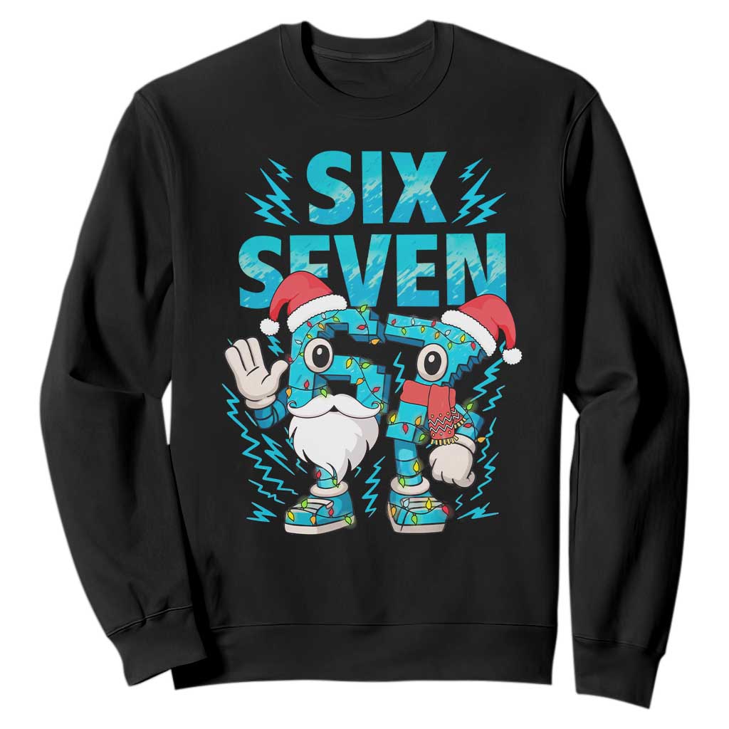 67 Six Seven Christmas Sweatshirt Funny Italian Brainrot Meme TS14 Black Print Your Wear
