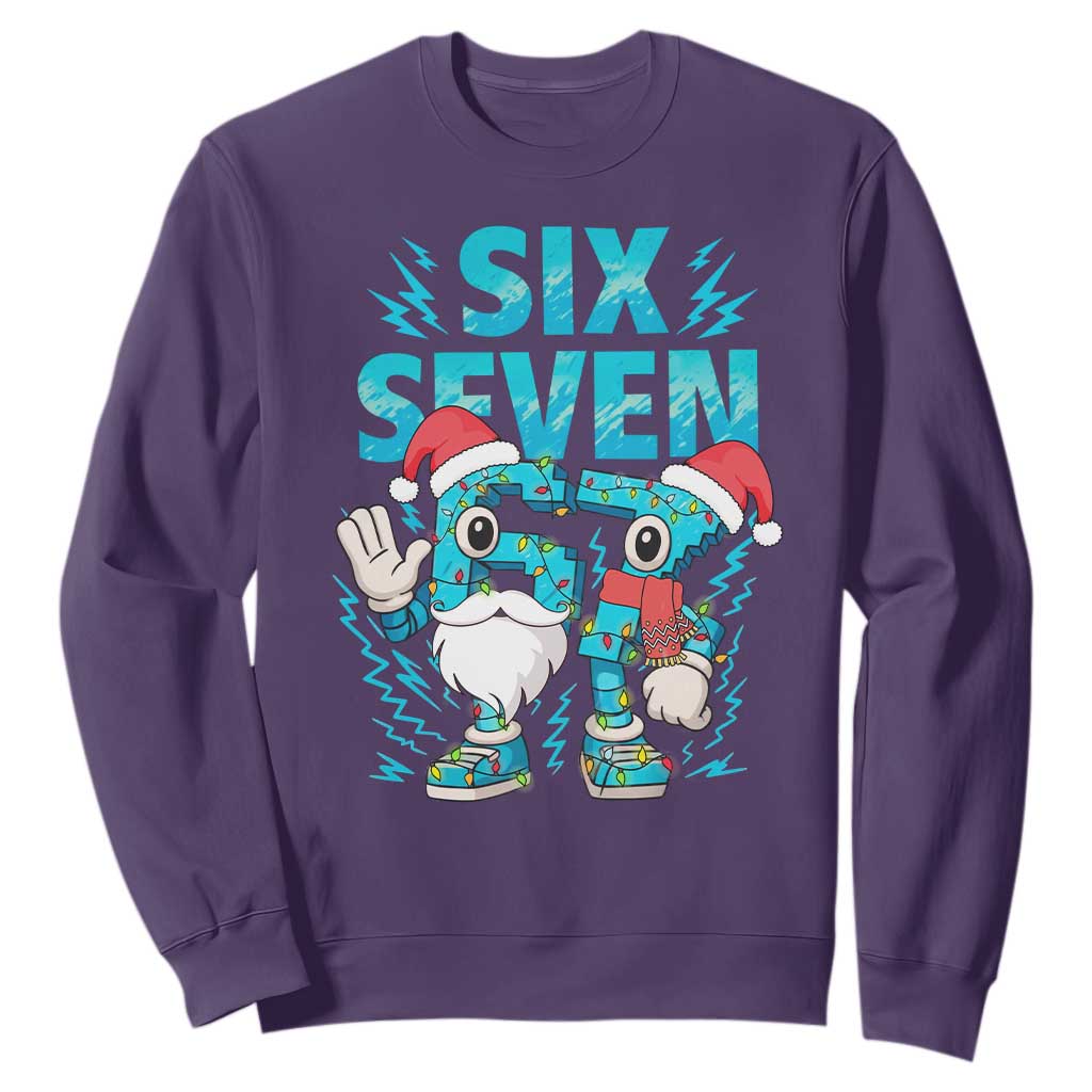 67 Six Seven Christmas Sweatshirt Funny Italian Brainrot Meme TS14 Purple Print Your Wear