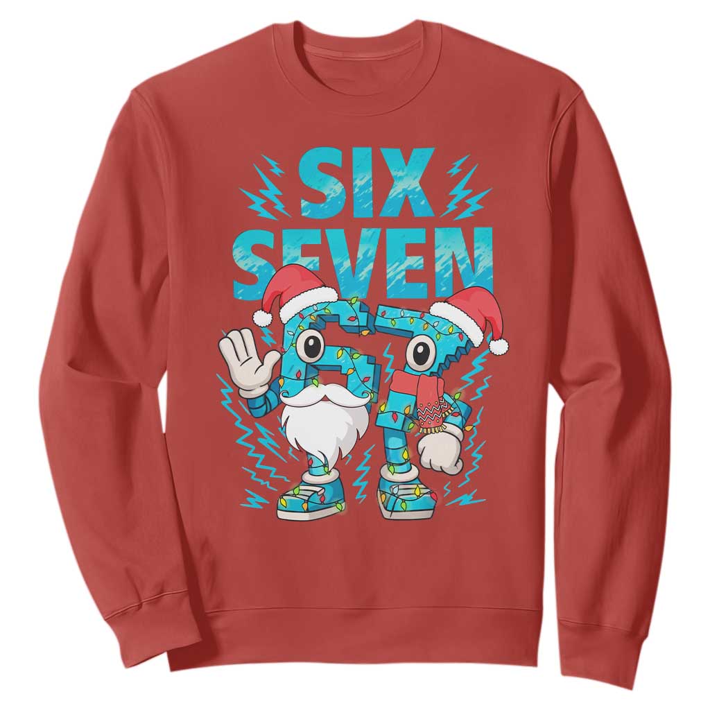 67 Six Seven Christmas Sweatshirt Funny Italian Brainrot Meme TS14 Red Print Your Wear