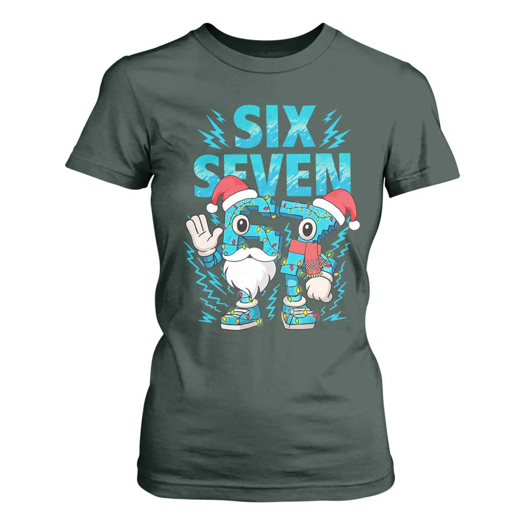 67 Six Seven Christmas T Shirt For Women Funny Italian Brainrot Meme TS14 Dark Forest Green Print Your Wear