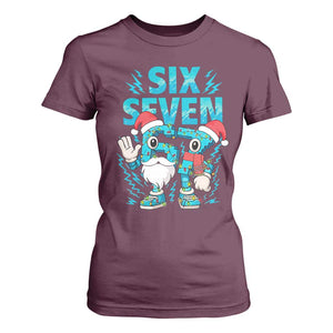 67 Six Seven Christmas T Shirt For Women Funny Italian Brainrot Meme TS14 Maroon Print Your Wear