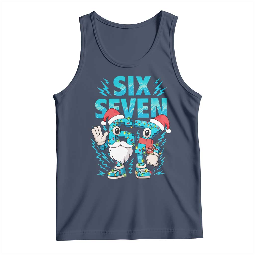 67 Six Seven Christmas Tank Top Funny Italian Brainrot Meme TS14 Navy Print Your Wear