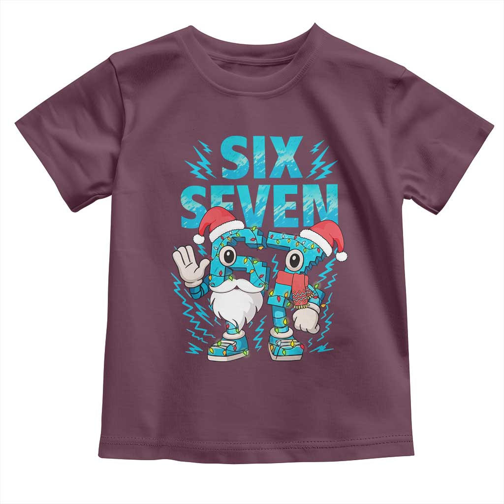 67 Six Seven Christmas Toddler T Shirt Funny Italian Brainrot Meme TS14 Maroon Print Your Wear