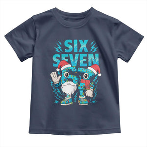 67 Six Seven Christmas Toddler T Shirt Funny Italian Brainrot Meme TS14 Navy Print Your Wear