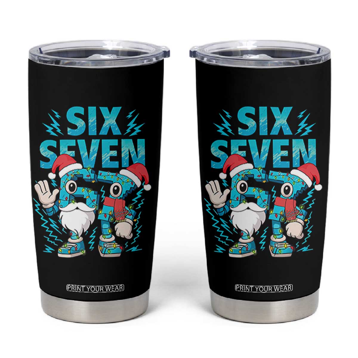 67 Six Seven Christmas Tumbler Cup Funny Italian Brainrot Meme TS14 Black Print Your Wear