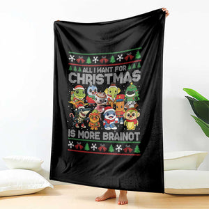 Italian Brainrot Christmas Meme Throw Blanket All I Want For Xmas Is More Brainot TS14 Print Your Wear