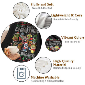 Italian Brainrot Christmas Meme Throw Blanket All I Want For Xmas Is More Brainot TS14 Print Your Wear